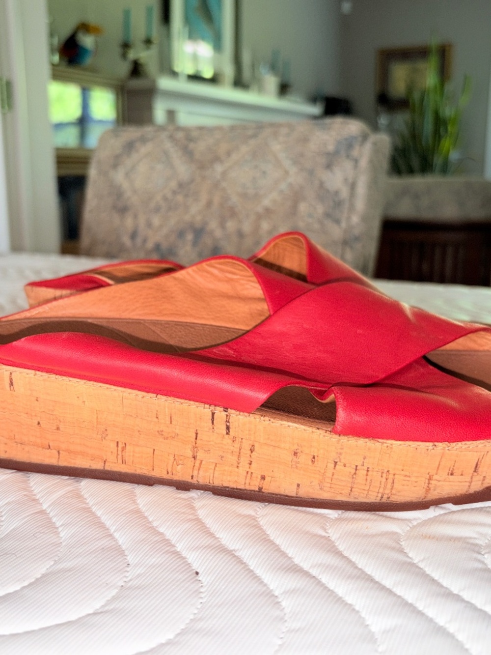 ✨ FitFlop Platform Sandals – Super Comfy! Red. Size 10 ✨